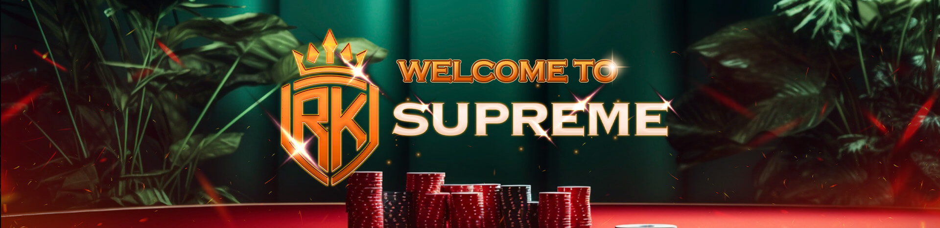 Main promotional banner for RK Supreme Casino VIP online gaming